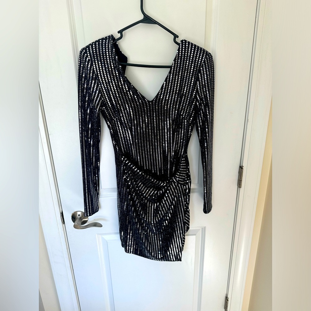 Never worn silver sequin Astr mini dress XS